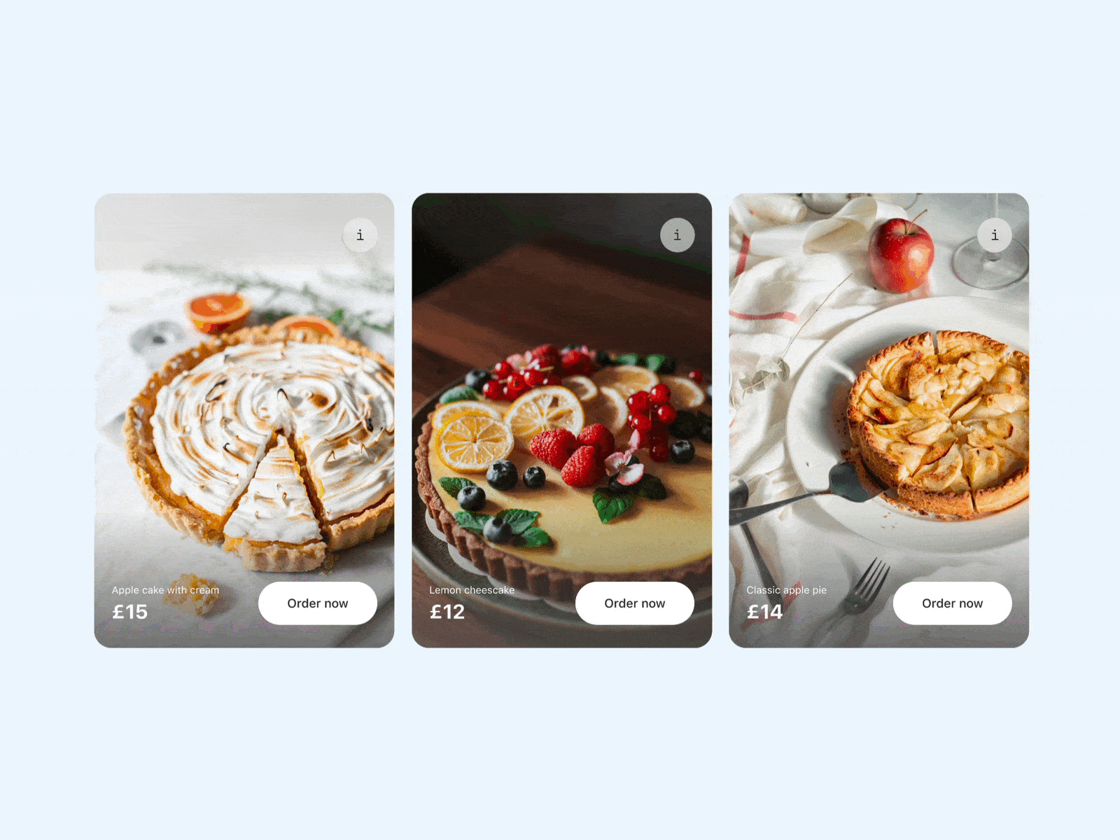 Apple pies bakery info slider aimation apple apple pie dailyui dailyuichallenge design ecommerce figma home page interface animation micro animations shop ui ui animation web design website