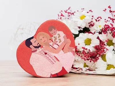 Box mockup for valentine's day art artwork box branding dad design graphic design heart illustration logo love mom present ui ux