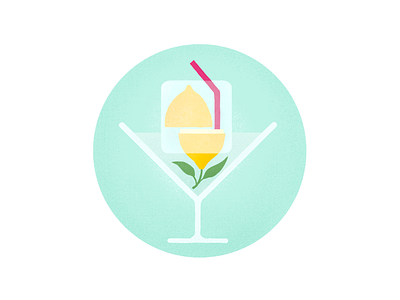 Drink a lemon clean drink fruit ice illustration lemon lemonade simple summer ui