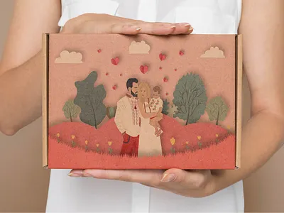 Box mockup for valentine's day art artwork branding design fathersday graphic design illustration logo lone mathersday ui ux valentines day