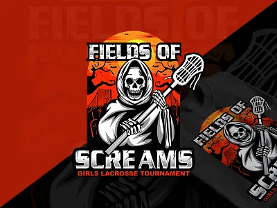 LACROSSE TOURNAMENT LOGO DESIGN branding design graphic design icon illustration lacrosse tournament logo skull skull design skull vector tshirt typography vector