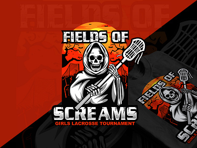 LACROSSE TOURNAMENT LOGO DESIGN branding design graphic design icon illustration lacrosse tournament logo skull skull design skull vector tshirt typography vector