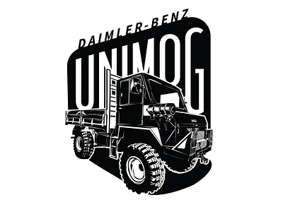 UNIMOG Shirt design art benz black branding daimler drawing flat illustrator line lineart mercedes truck unimog vector