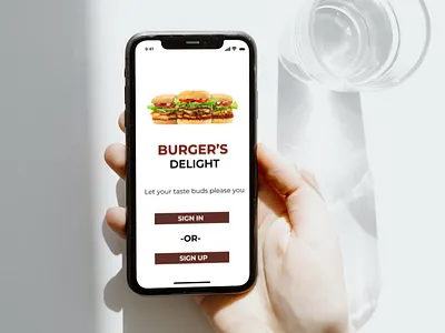 Sign in/Sign up page for a burger restaurant figma landing page ui
