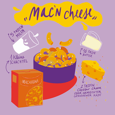 Mac'n cheese delicious illustration <3 3d animation branding custom illustration delicious food design drawing food drawing food illustration foodie graphic design illustration illustrations logo modern illustration motion graphics recipe ui vector