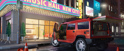Music Hall 2d 3d art design environment games illustration