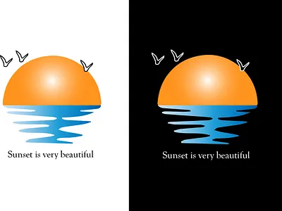 Sunset is very beautiful design illustration logo uniclogo