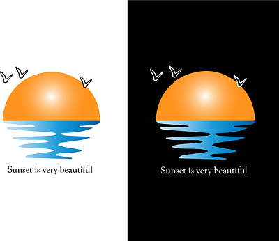 Sunset is very beautiful design illustration logo uniclogo