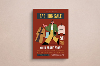 Fashion Sale Mockup Flyer design fashion flat design flyer graphic design illustration