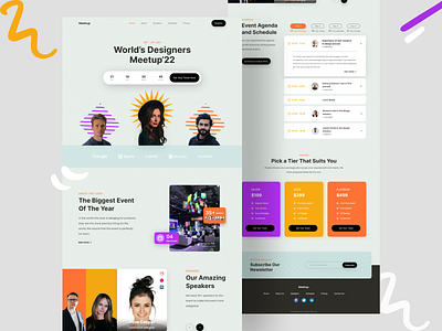 Meet Up. - Event Conference Landing Page brand design designer digital e commerce event footer header landing page new noteworthy popular responsive seminar speakers ticket ui ui design ux webdesign