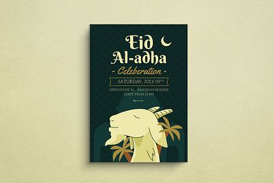 Eid Al-adha Mockup Flyer design eid mubarak flat design flyer graphic design illustration mockup