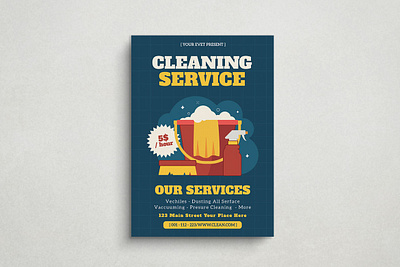 Cleaning Servie Mockup Flyer design flat design flyer graphic design illustration mockup