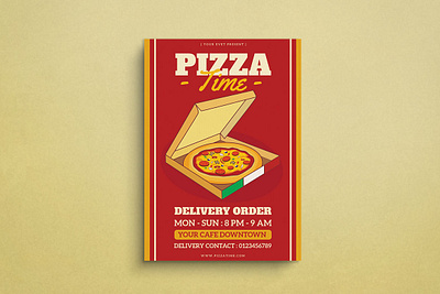 Pizza Mockup Flyer design flat design flyer graphic design illustration mockup pizza