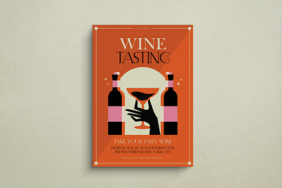 Wine Tasting Mockup Flyer design flat design flyer graphic design illustration