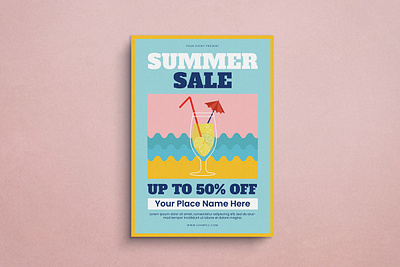 Summer Sale Flyer Mockup design flat design flyer graphic design illustration mockup