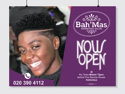 Bah'Mas Barbering Salon Flyer branding design graphic design logo