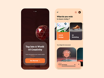 Creativity Learning Mobile App 3d app learning mobileapp ui