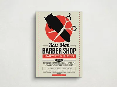 Barbershop Flyer Mockup design flat design flyer graphic design illustration mockup