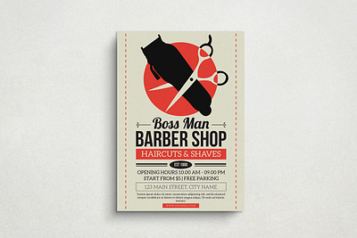 Barbershop Flyer Mockup design flat design flyer graphic design illustration mockup