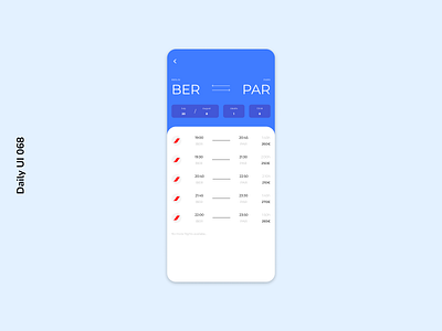 Daily UI 068 | Flight Search daily ui 068 flight search minimalism mobile design