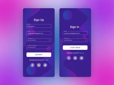 Sign Up and Sign In UI dailyui design graphic design ui ux