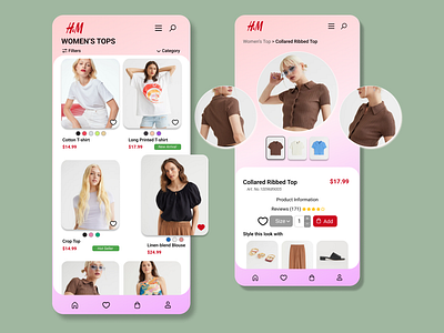 H&M app redesign design illustration ui ux