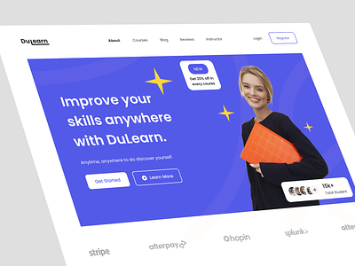 Dulearn - Online Learning Landing Page class course course landing page course online e course homepage landing page learning mentor online online learning teach web web design webpage website website design