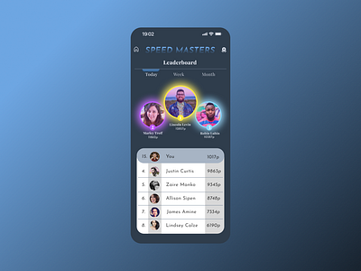 Leaderboard Screen for a Game App app branding design illustration logo ui ux