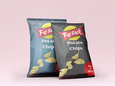 Fat Sack chips branding graphic design illustration packaging design product design typography