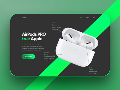 The first headphone screen design web design дизайн