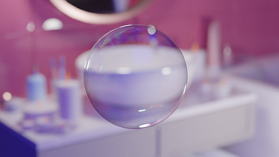 bubble!🍦🦄🧼 3d art 3d modeling bathroom blender blender3d bubble bubbles design lowpoly soap