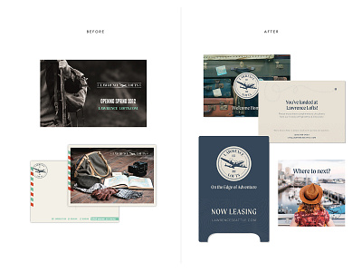 Lawrence Lofts - Brand & Identity Refresh a board apartment logo apartment website brand refresh branding copywriting identity logo logo design photography post card print collateral property management sandwich board seattle apartments seattle design ui updated brand web development website design