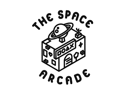 The Space Arcade arcade challenge dailylogo dailylogochallenge game illustration jump logo logochallenge play simple space video video game arcade