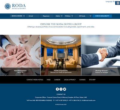 Roda Hotels & Resort Website Mock-up ecommerce informative mockup webdesigns website