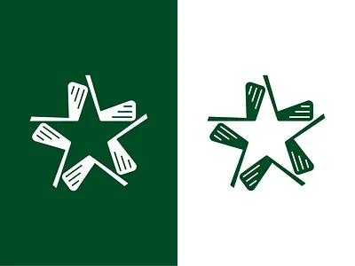 FIVE POINTS FORE! brand branding clean concept design fairway fore golf icon idea iron logo mark marker minimal negative simple space star vector