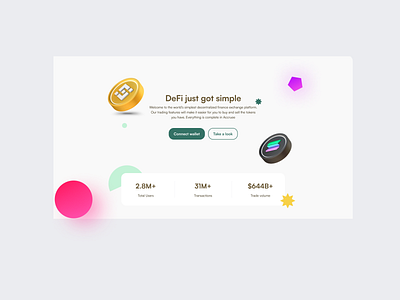 Header -UI Component (DeFi) app branding crypto defi design illustration logo minimal ui ux vector web