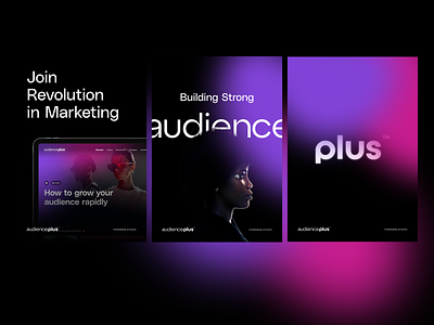 Audience Plus - Communication brand identity branding communication design identity logo media media company minimal saas saas startup web3