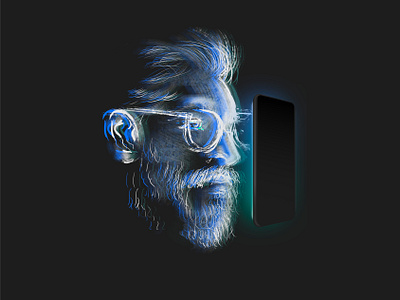 Dramatic glitch face in the dark affinity designer affinity photo design wacom tablet web