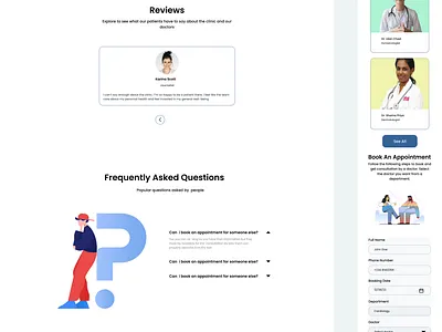 A responsive landing page for an health clinic design medtech ui
