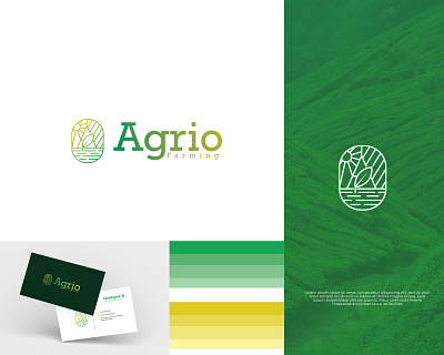 Agrio Farming Logo agriculture agro brand design branding clean crops farm farming fermer gradient leaf lineart logo logodesign minimal minimalist modern nature sun