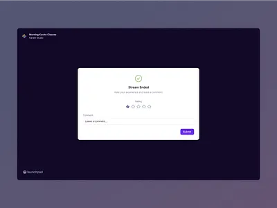 Online Classes - Stream ended desktop ui