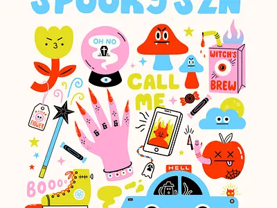 Spooky Szn animal art creepy cute draw drawing halloween holiday illustration