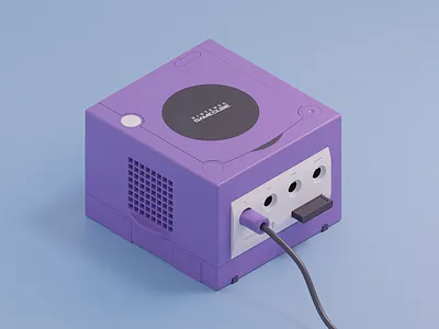 GameCube! 3d 3d render blender console 3d emilioriosdesigns gamecube gamecube 3d illustration isometric isometric console