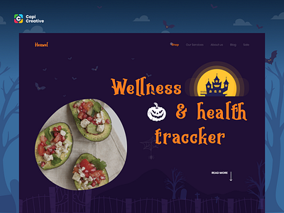 Heawel - Healthcare landing page UI concept capi clean concept creative design fitness halloween health health tracking healthcare illustration landingpage purple ui design ux design web design web ux design website website design wellness