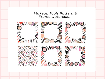 MAKEUP TOOLS WATERCOLOR ILLUSTRATION illustration makeup vector watercolor