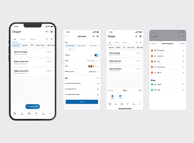 Sales management - add target application crm design marketing mobile app target ui ux