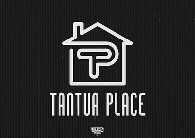 Tantua Place Logo (White on Black) agency design domicile graphic habitation home house logo messuage property real estate residence vector