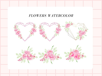 pink flowers watercolor flowers illustration vector watercolor