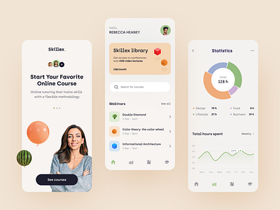 Skillex Mobile application design interface startup ui ux