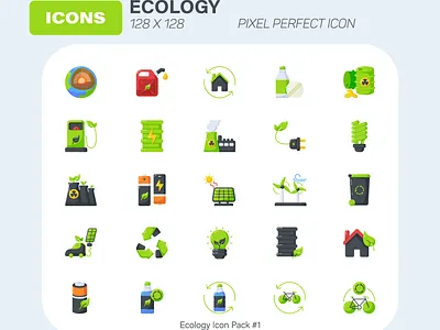 Ecology Icon set flat button collection design ecology energy green icon icon design illustration nature new pack set ui